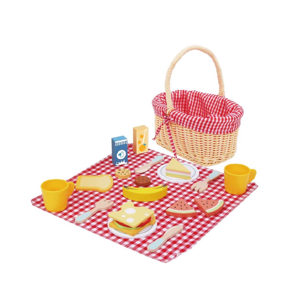 Wooden Picnic Play Set with Basket